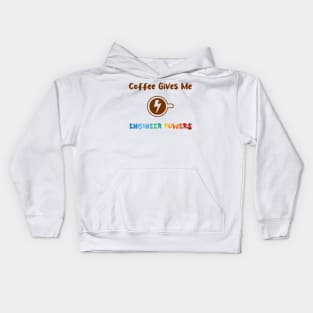 Coffee gives me nurse powers, for nurses and Coffee lovers, colorful design, coffee mug with energy icon Kids Hoodie